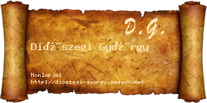 Diószegi György névjegykártya